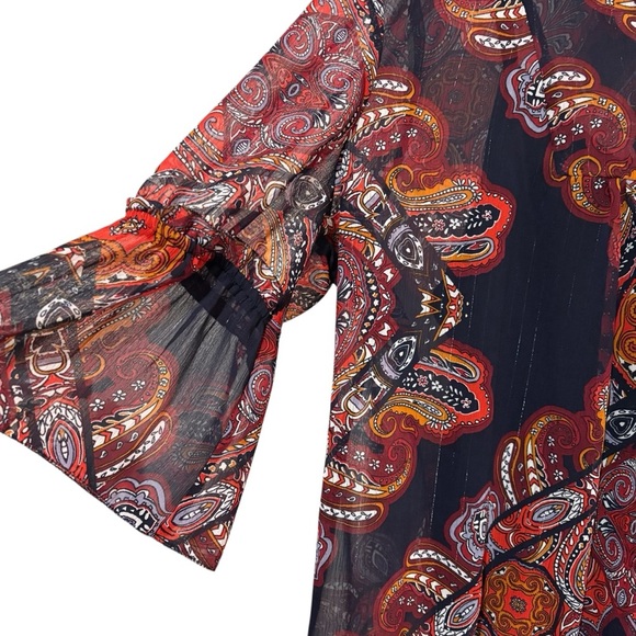 NWT Liz Claiborne Sheer Paisley Print Blouse & Cami Set Boho Women's Size XL - Picture 5 of 16